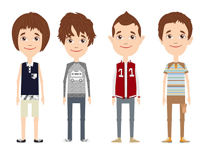 Children character design 4 character design children drawing illustration kid vector