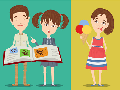 Children characters design 2 character design children drawing illustration kid vector