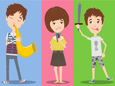 Children characters design 4 character design children drawing illustration kid vector