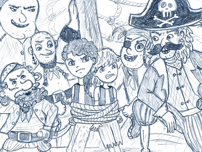 New children book in progress children book drawing illustration kids pencil pirates