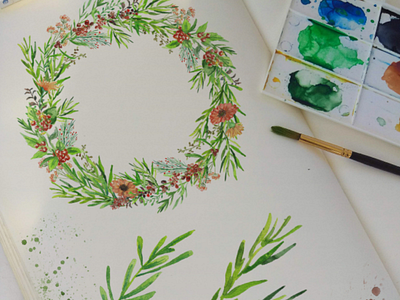 Watercolors practice bouquet flowers illustration watercolor watercolour wreath