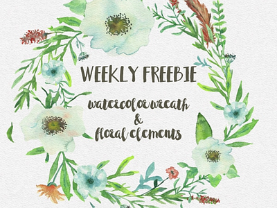Free watercolor wreath and floral elements branding floral logo floral wreath free files watercolor watercolor flowers watercolor leaves