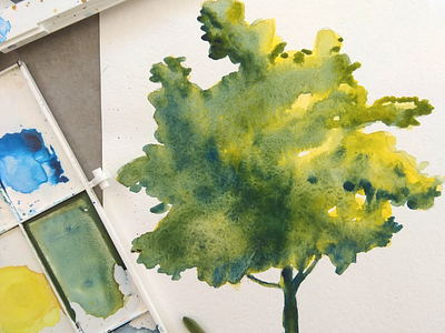 Watercolor tree