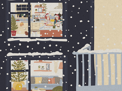 Home - in progress christmas drawing home illustration vector winter