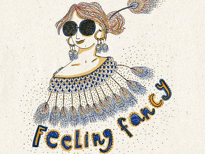 Feeling fancy beautifil drawing fancy illustration peacock women