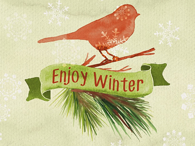 Enjoy winter christmas drawing greeting card illustration watercolor winter