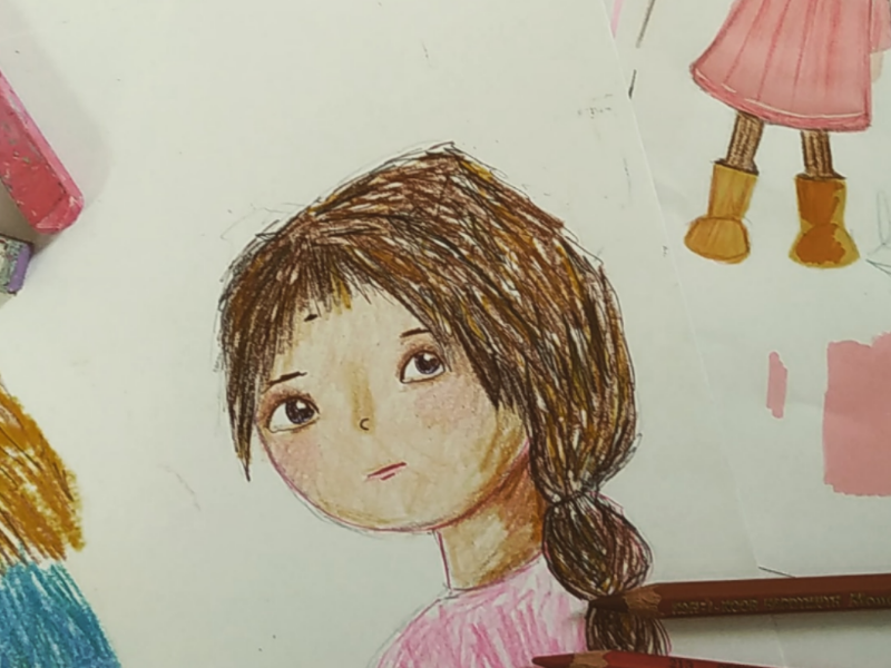 Character sketch colored pencils character design children book drawing illustration