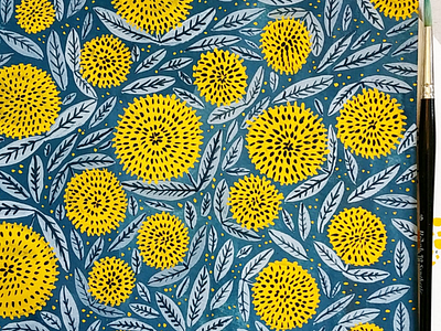 Mimosa flowers pattern