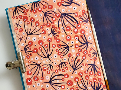 Spring pattern art draeing gouache illustration pattern sketchbook