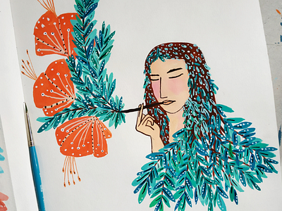 Smoke flowers illustration