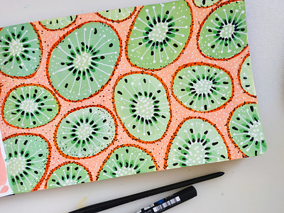 Kiwi pattern art drawing fruit illustration kiwi nature pattern