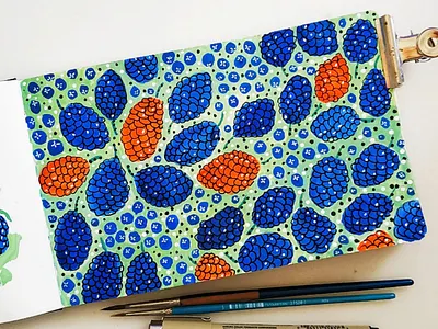 Blackberries pattern drawing fruits hand drawn illustration nature pattern summer