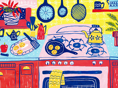 Hanukkah - Part 2 art cooking drawing food gouache hand drawn illustration kitchen
