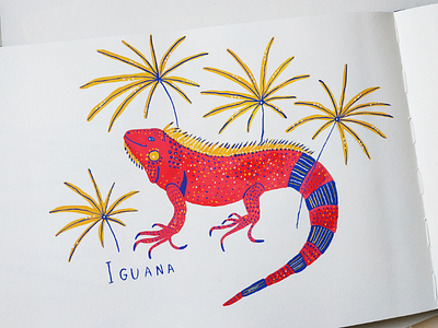 Iguana animals art drawing gouache hand drawn hand lettering illustration nature