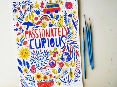 Passionately Curious art curiousity doodles drawing flowers gouache hand drawn happy illustration