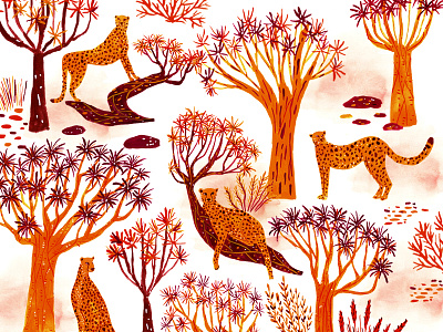 Cheeta Pattern art design drawing gouache hand drawn illustration nature pattern pattern art