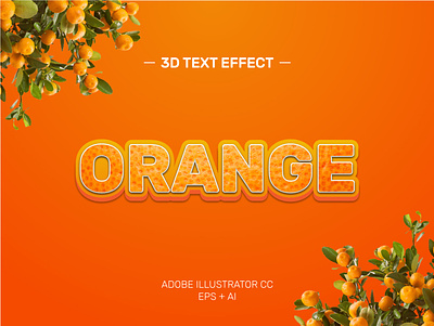 Orange 3D Text Effects 3d design graphic design orange 3d text effect