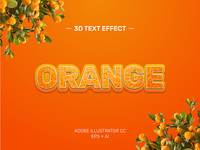 Orange 3D Text Effects 3d design graphic design orange 3d text effect