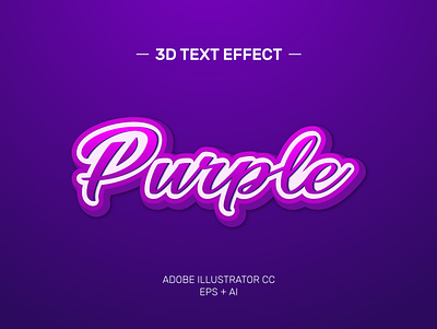 Purple 3D Text Effects 3d design graphic design logo purple 3d text effects