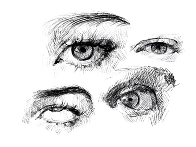 EyesStudy in Procreate art black black white design eyes eyesight illustration procreate raster study