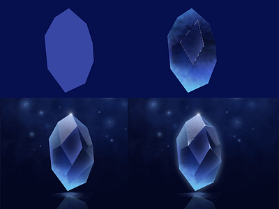 Progress of Crystal art crystal illustration inktober inktober2021 photoshop progress raster