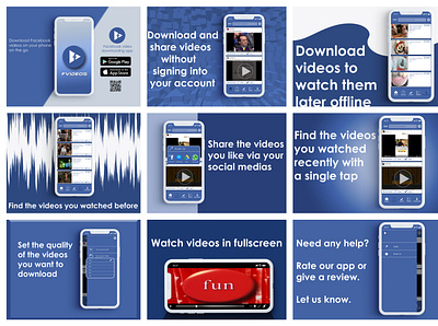 FVIDEOS Facebook Video Downloading App app branding design downloader facebook illustration logo ui video web