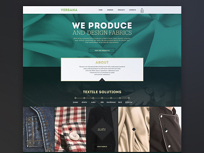Website for textile company fabrics flat simple template textile web web design website
