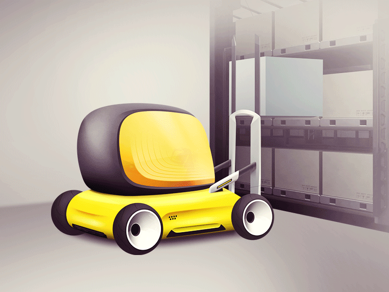 Forklift illustration animation box forklift gif illustration industrial lift perspective render step by step wheels
