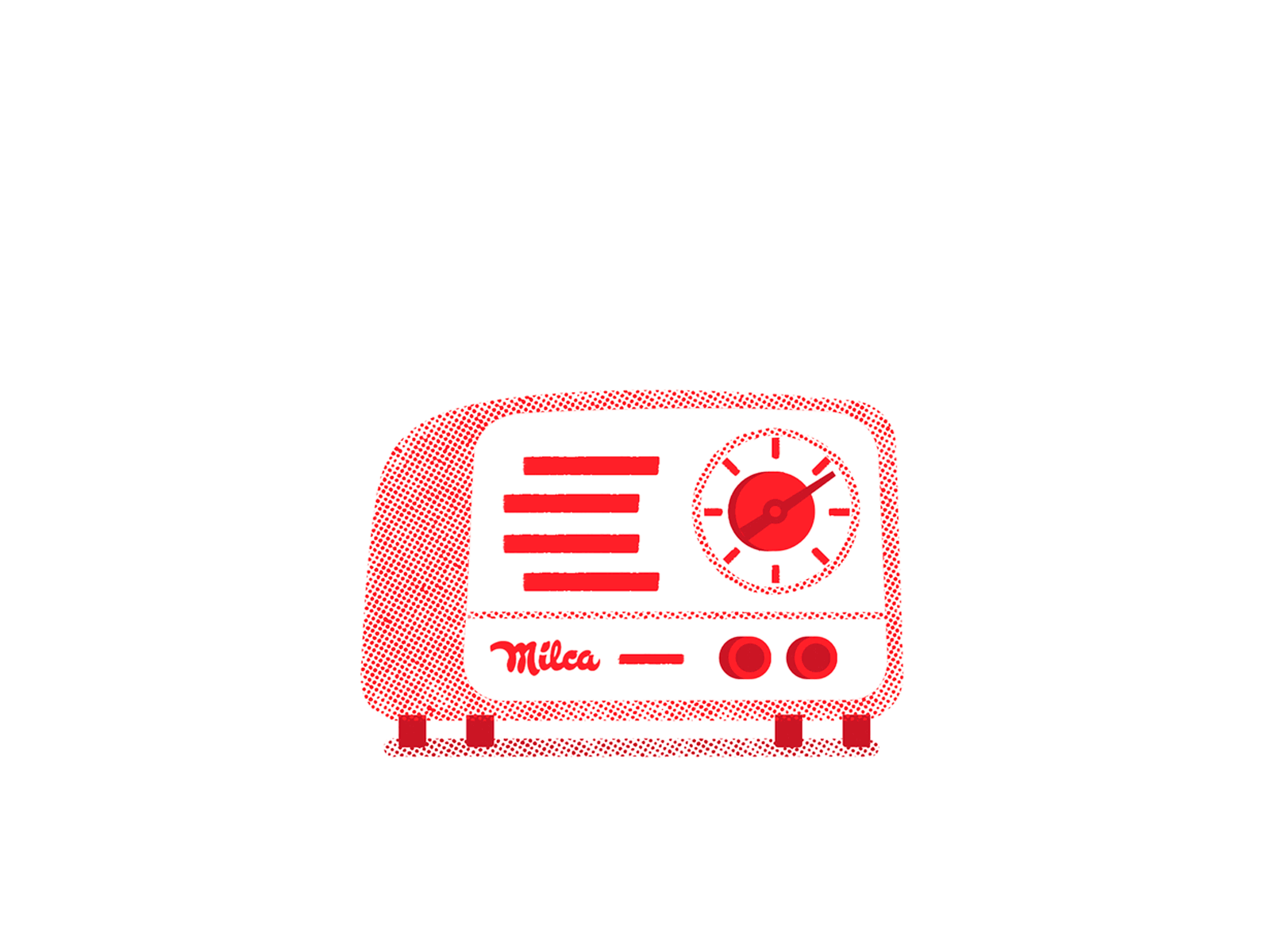 Retro Radio animation frame by frame frame to frame gif halftone loop music radio retro vintage