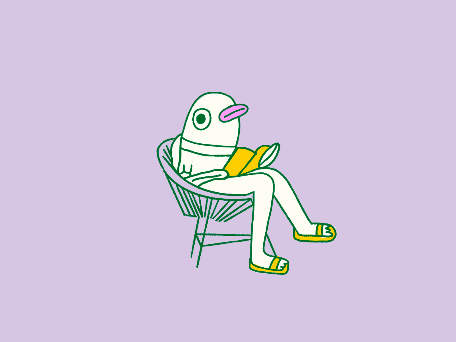 Just Chillin' acapulco chair animation chair character chilling fish frame by frame frame to frame gif illustration loop sandals
