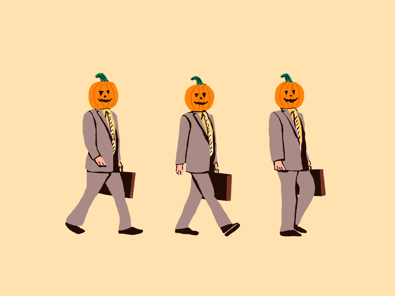Dwight Gets His Head Stuck in a Pumpkin animation character dwight dwight schrute frame by frame frame to frame gif halloween loop pumpkin rotoscope rotoscopy the office walk cycle