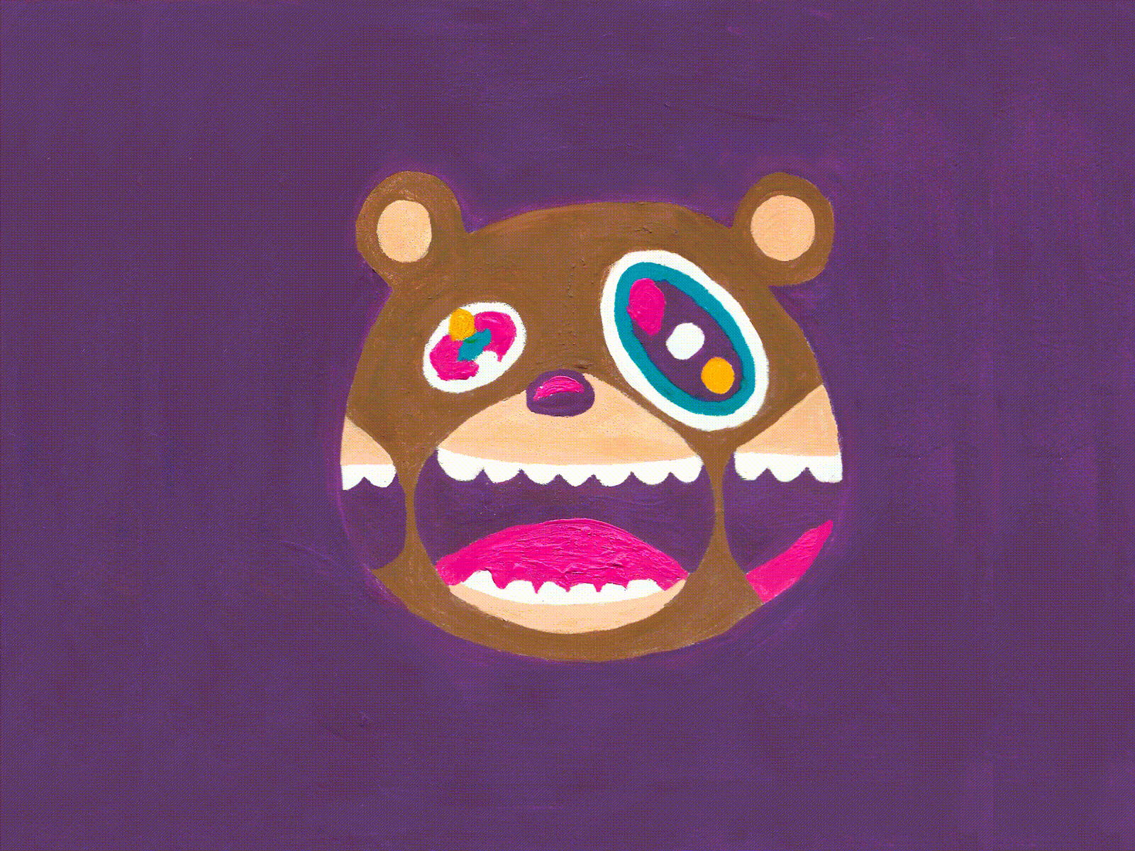 Dropout Bear animation bear character design dropout bear frame by frame frame to frame gif handpainted head illustration kanye west loop ye