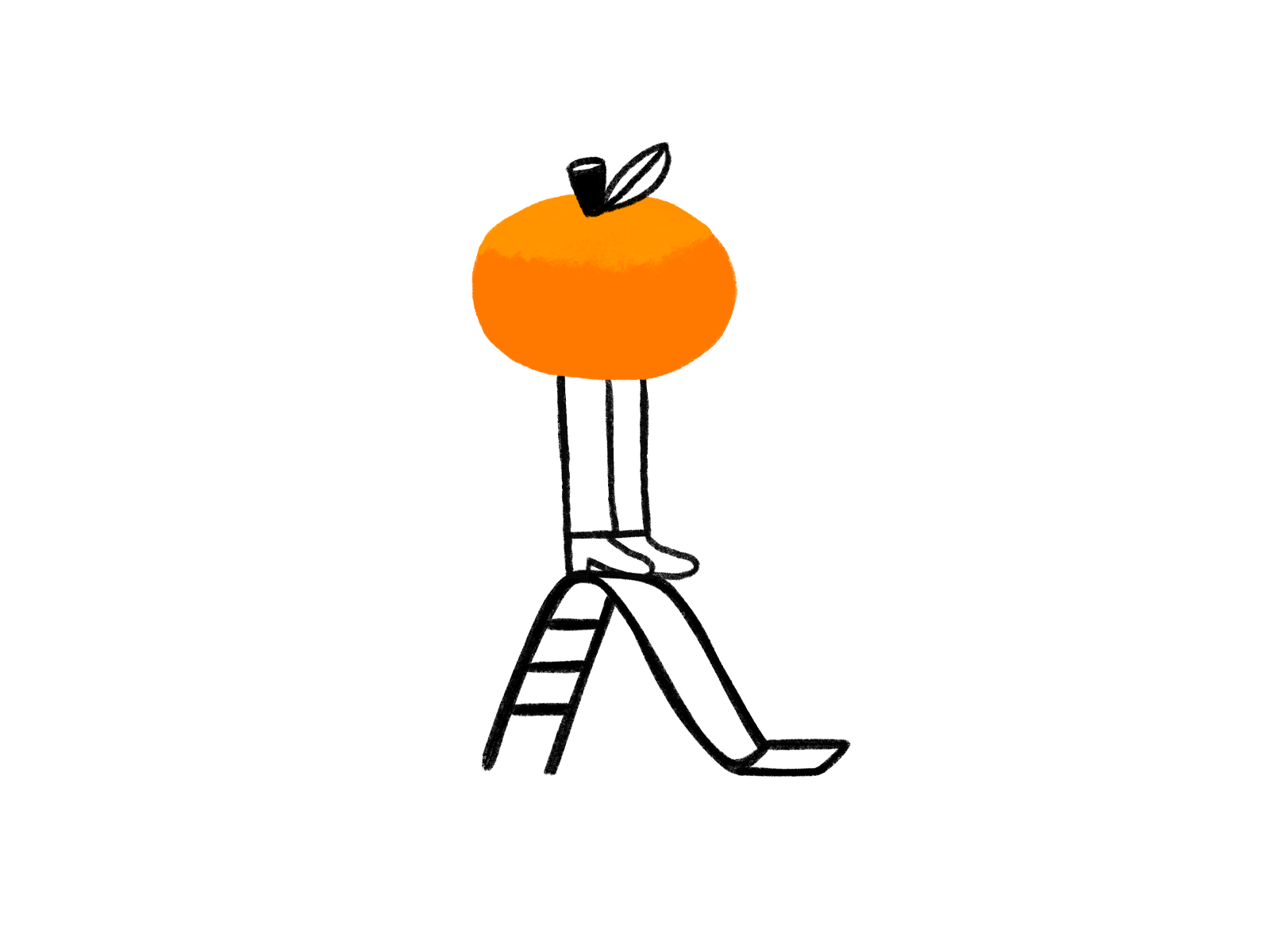 Tangerine animation character cute frame by frame frame to frame gif illustration loop orange playground slide tangerine