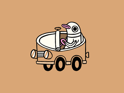 Fishwagon auto automobil can car cartoon character design fish fishy illustration mobile ride sardines sea tuna vintage wagon