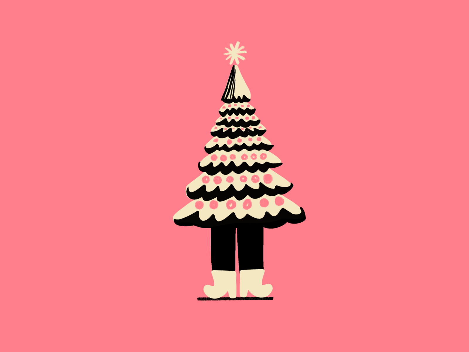 Happy Holidays animation character christmas frame by frame frame to frame gif happy holidays illustration legs loop tree walking