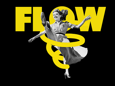 Flow. collage flow layout nicaragua poster retro woman yellow