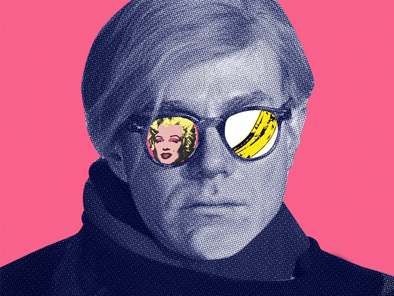 Warhol Works. andy warhol animation art duetone gif glasses glitch halftone marilyn monroe pop art warhol