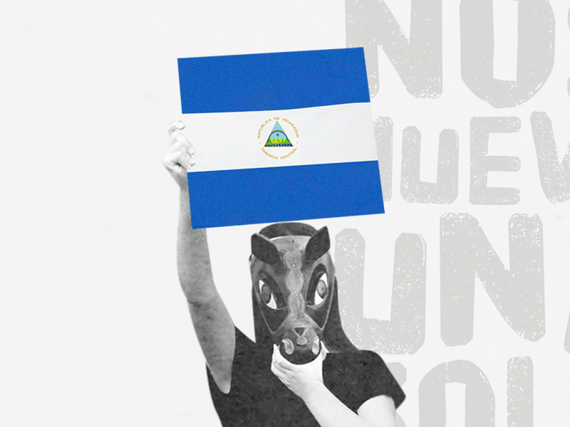 SOS Nicaragua activism collage corruption culture flag frame to frame gueguense mask nicaragua people