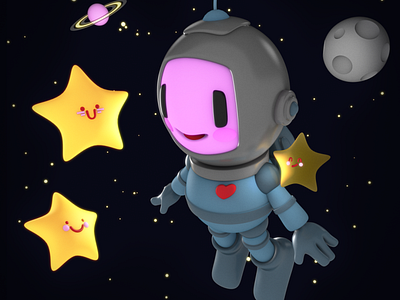SpaceKid 3d astronaut astronauta cinema4d espacio graphic design ilustracion ilustracion infantil kid niño render space