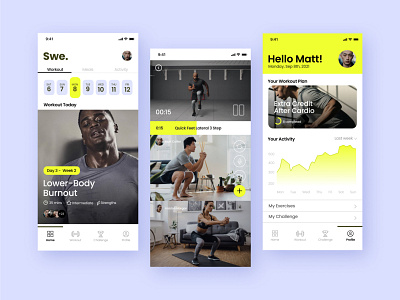 Home Workout App Mobile Concept apps covid design fitness friends interaction livestream mobile streaming ui ux workout