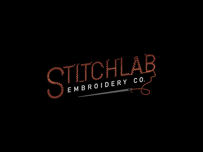 StitchLab Embroidery Co - Wordmark branding embroidery identity logo stitch wordmark
