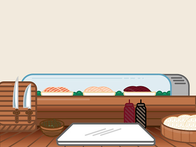 Sushi Bar bar design knives rice robwearsglasses sushi sushi bar