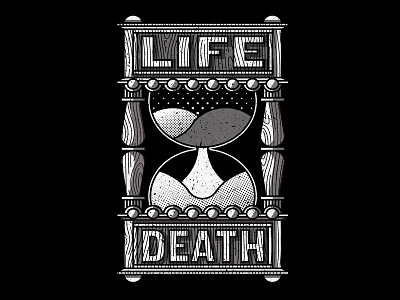 Life or Death Hourglass death glass half tones hour hourglass life life or death sand time