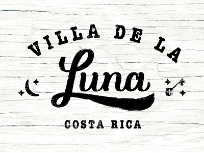 Villa De La Luna brush hand written illustrator luna script stars type vector villa