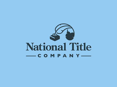 National Title Logo classic company feather ink national national title company quill title