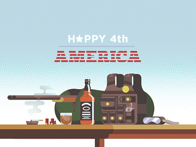 Happy 4th America 4 4th america fireworks goggles gun july shells table whiskey