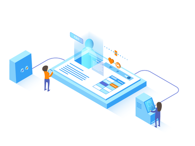 Knowing Clients character illustration isometric mobile process product wonderstruk