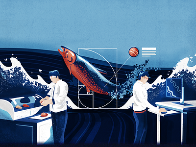 Sushi-to-Design Blog Illustration blog design fish golden ratio illustration meat salmon sushi