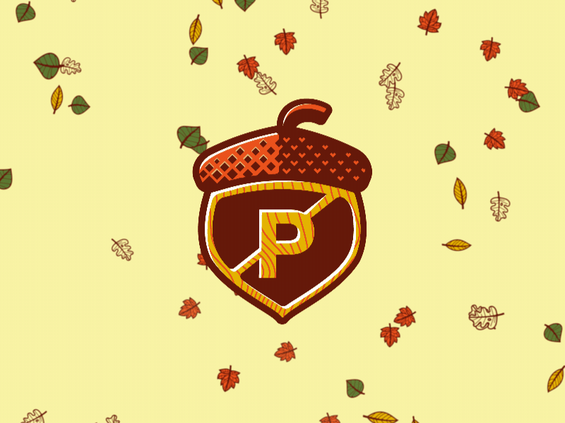 Fall at PRPL - Acorn Logo acorn animation autumn fall leaves logo nut purplerockscissors