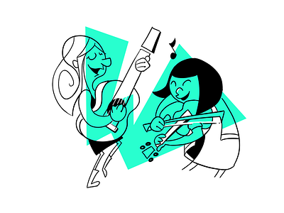 Violin/Guitar Players Illustration